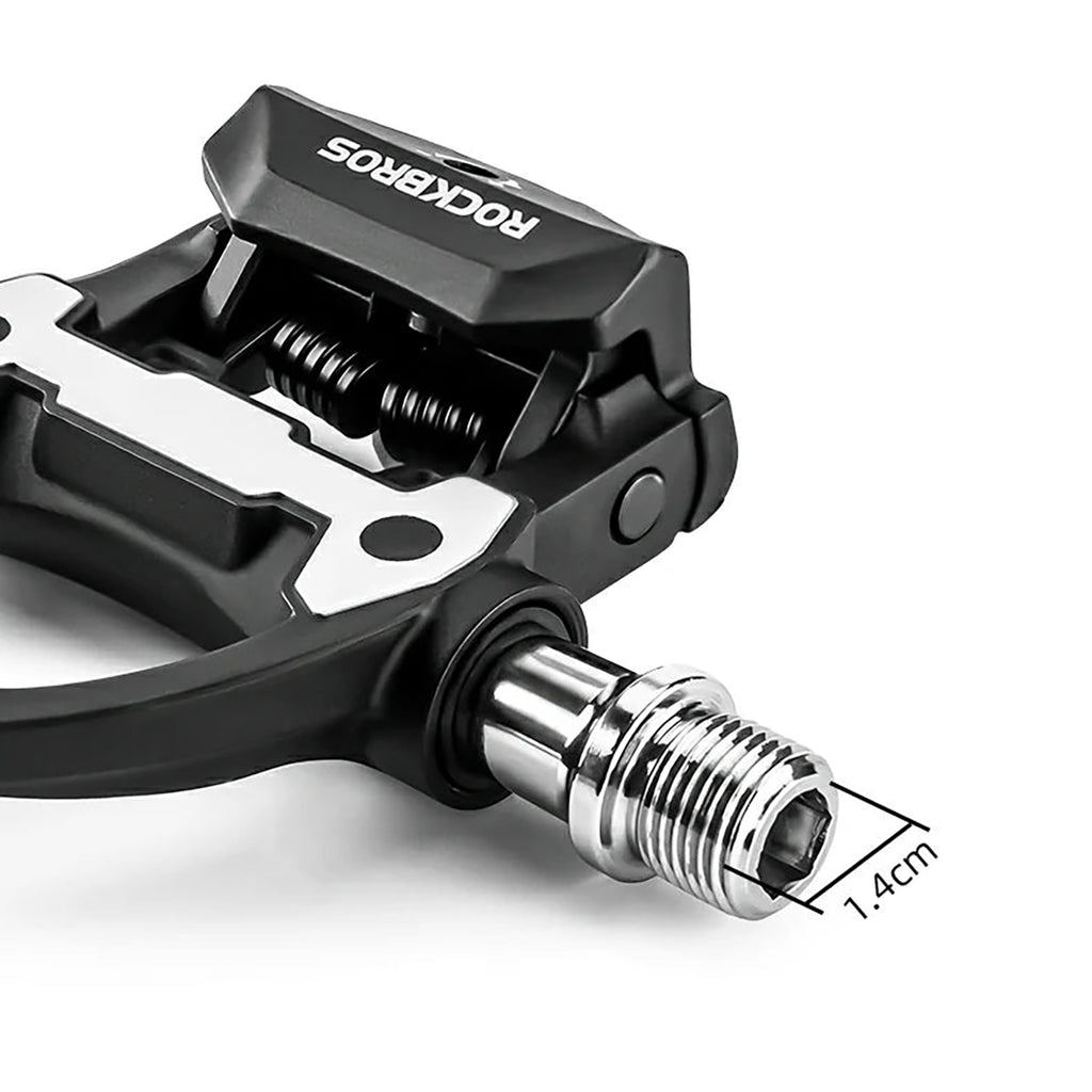Rockbros P602 9/16" dviračio pedalai su SPD-SL sistema - juodi -- Bicycle Cleats