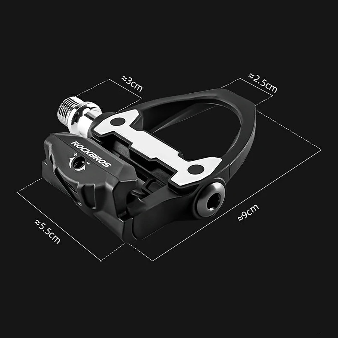 Rockbros P602 9/16" dviračio pedalai su SPD-SL sistema - juodi -- Bicycle Cleats