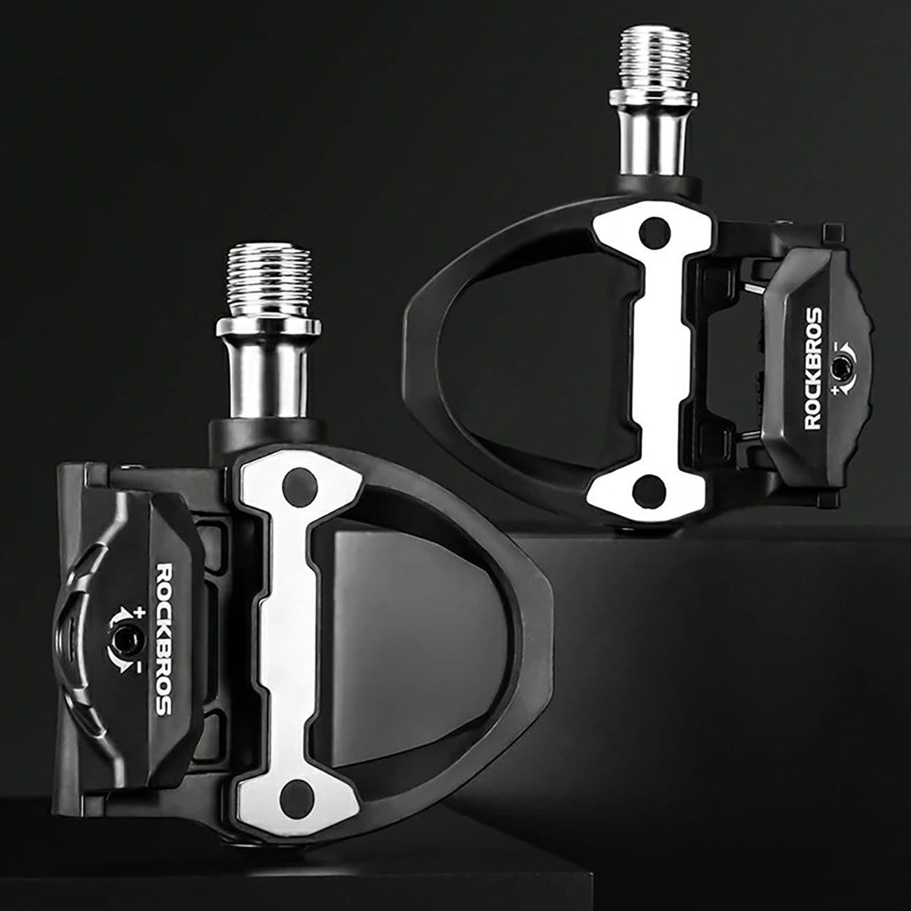 Rockbros P602 9/16" dviračio pedalai su SPD-SL sistema - juodi -- Bicycle Cleats