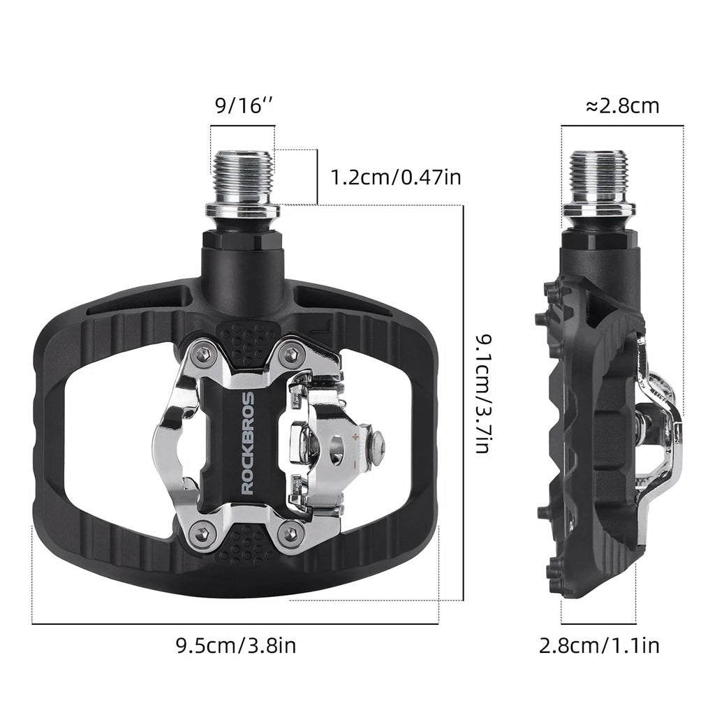 Rockbros PD303 pusiau užrakinami platformos dviračio pedalai - juodi -- Bicycle Locks