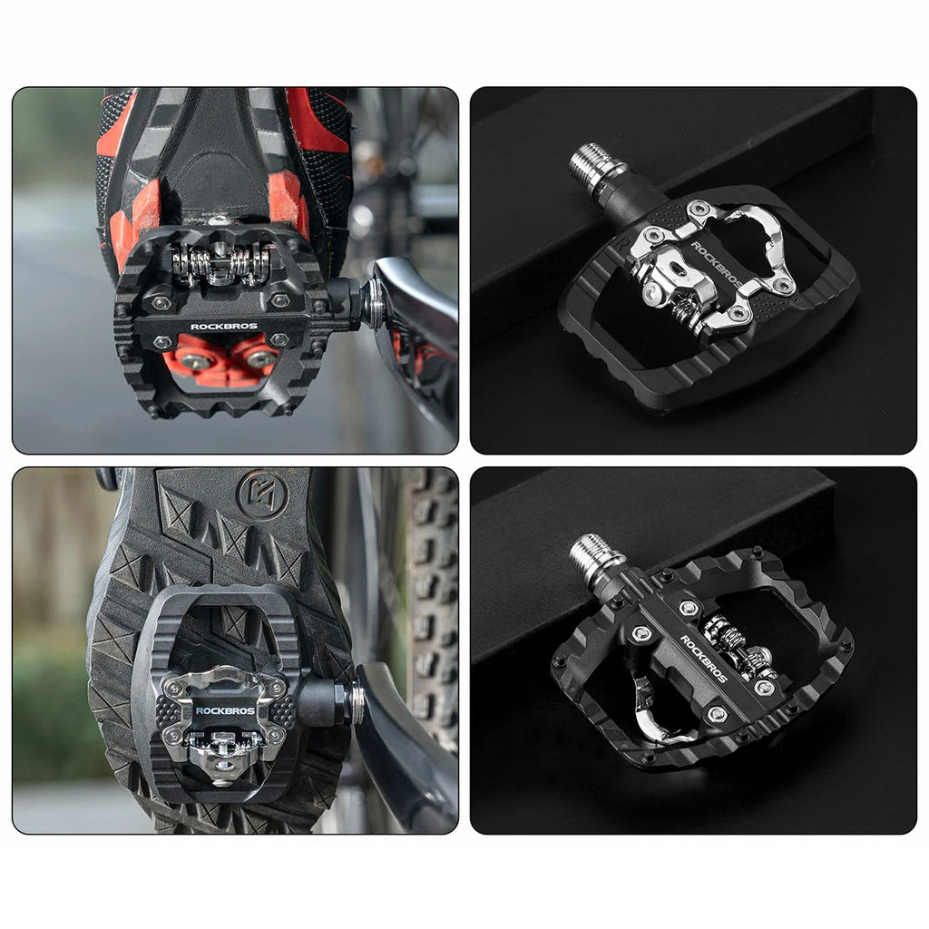 Rockbros PD303 pusiau užrakinami platformos dviračio pedalai - juodi -- Bicycle Locks