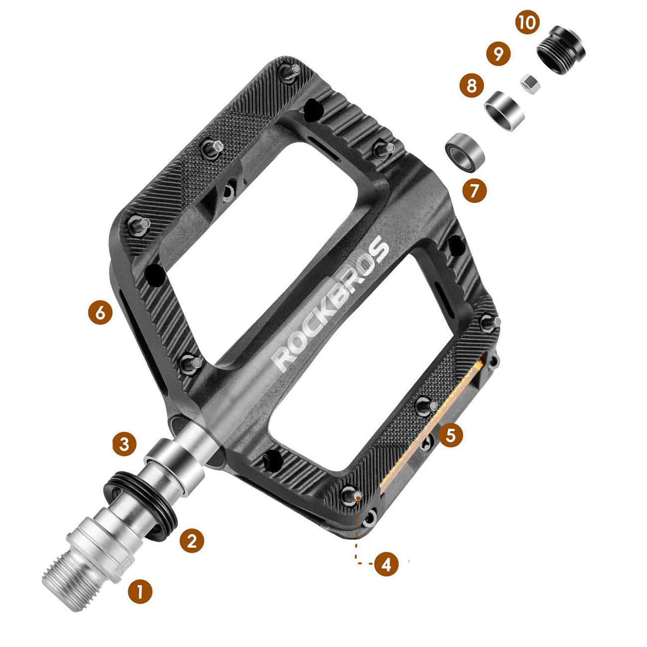 Rockbros BP2501 Atšvaitos Nailoniniai Dviračio Pedalai - Juodi -- Cycling Accessories