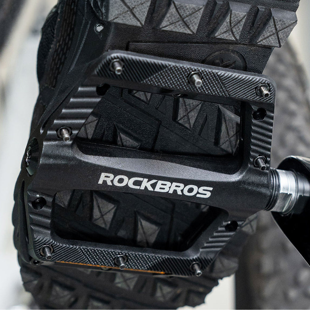Rockbros BP2501 Atšvaitos Nailoniniai Dviračio Pedalai - Juodi -- Cycling Accessories