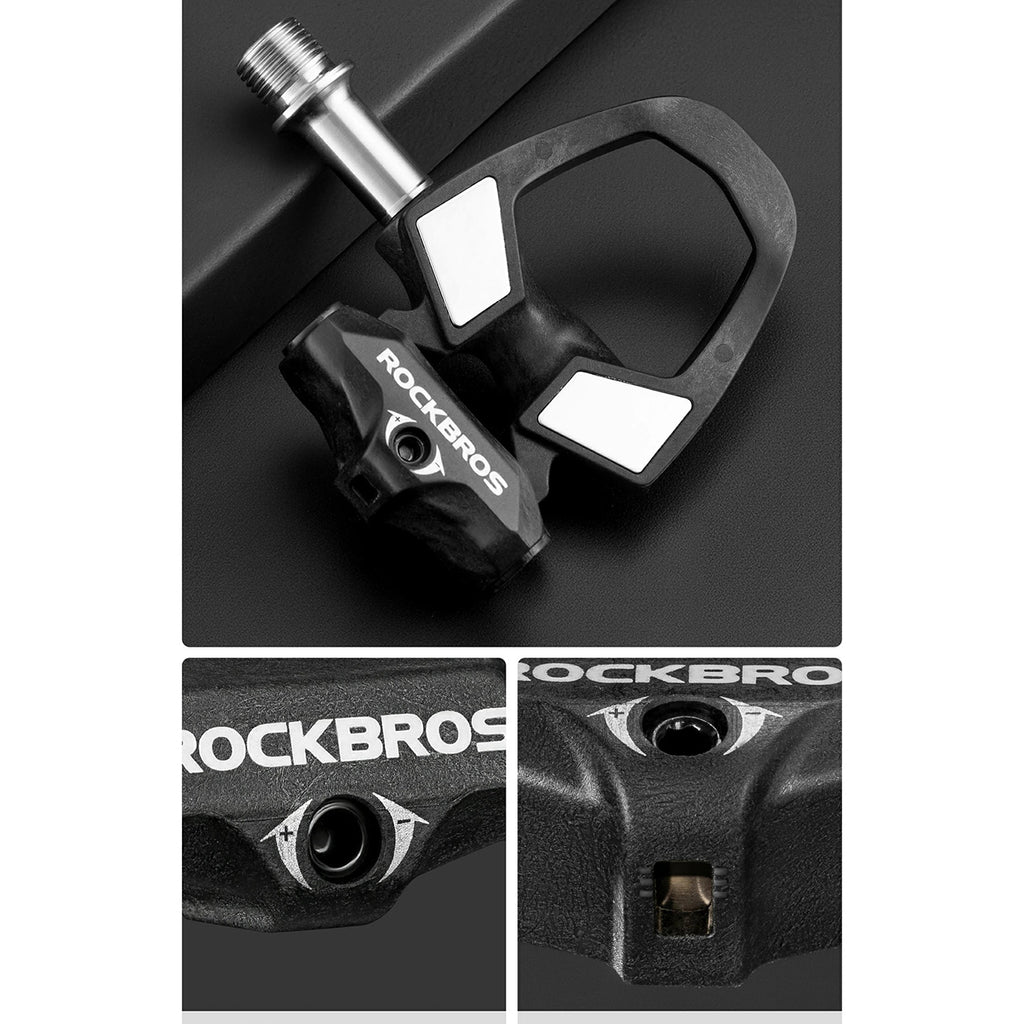 Rockbros RD9 SPD anglies pluošto ir titano lydinių pedalų - juodi -- Bicycle Cleats