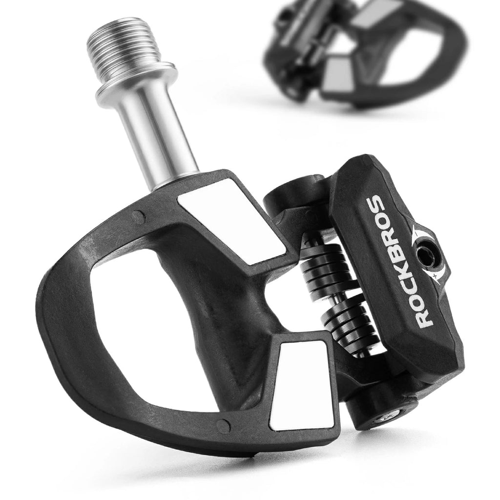 Rockbros RD9 SPD anglies pluošto ir titano lydinių pedalų - juodi -- Bicycle Cleats