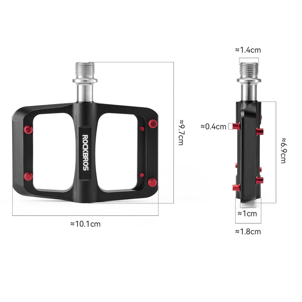 Rockbros BP2603 Platforminiai Dviračio Pedalai su Titano Ašimi ir Magnio Lydinių Guoliais - Juodi -- Cycling Accessories