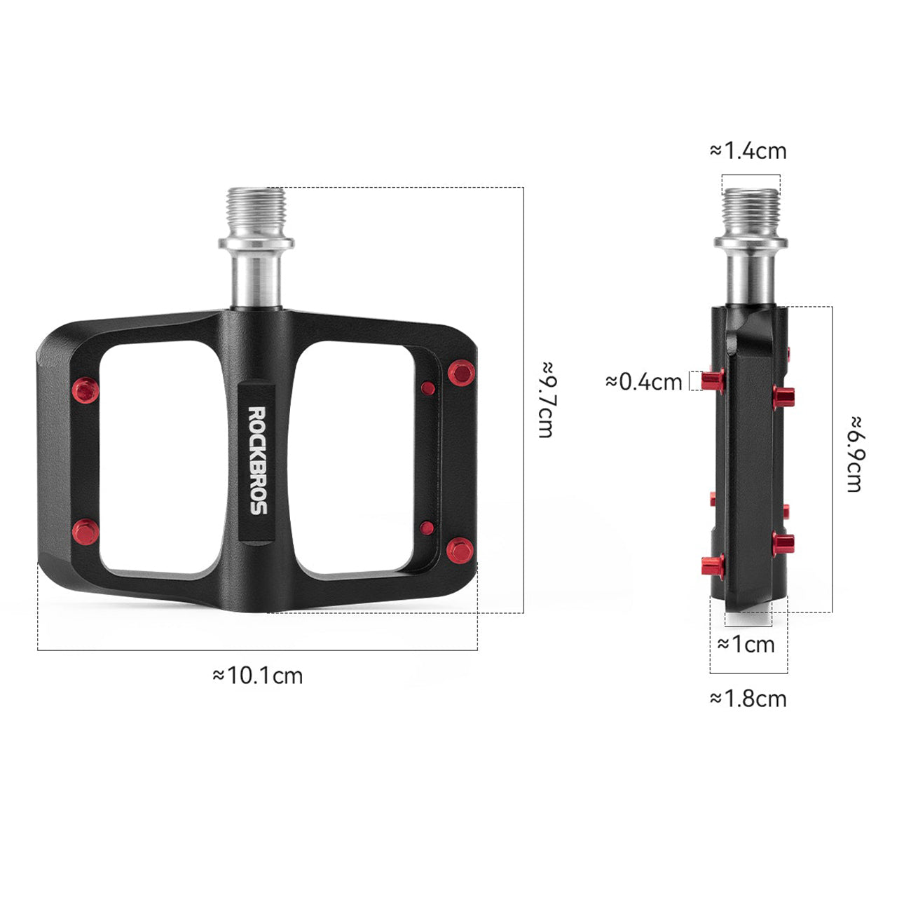 Rockbros BP2603 Platforminiai Dviračio Pedalai su Titano Ašimi ir Magnio Lydinių Guoliais - Juodi -- Cycling Accessories