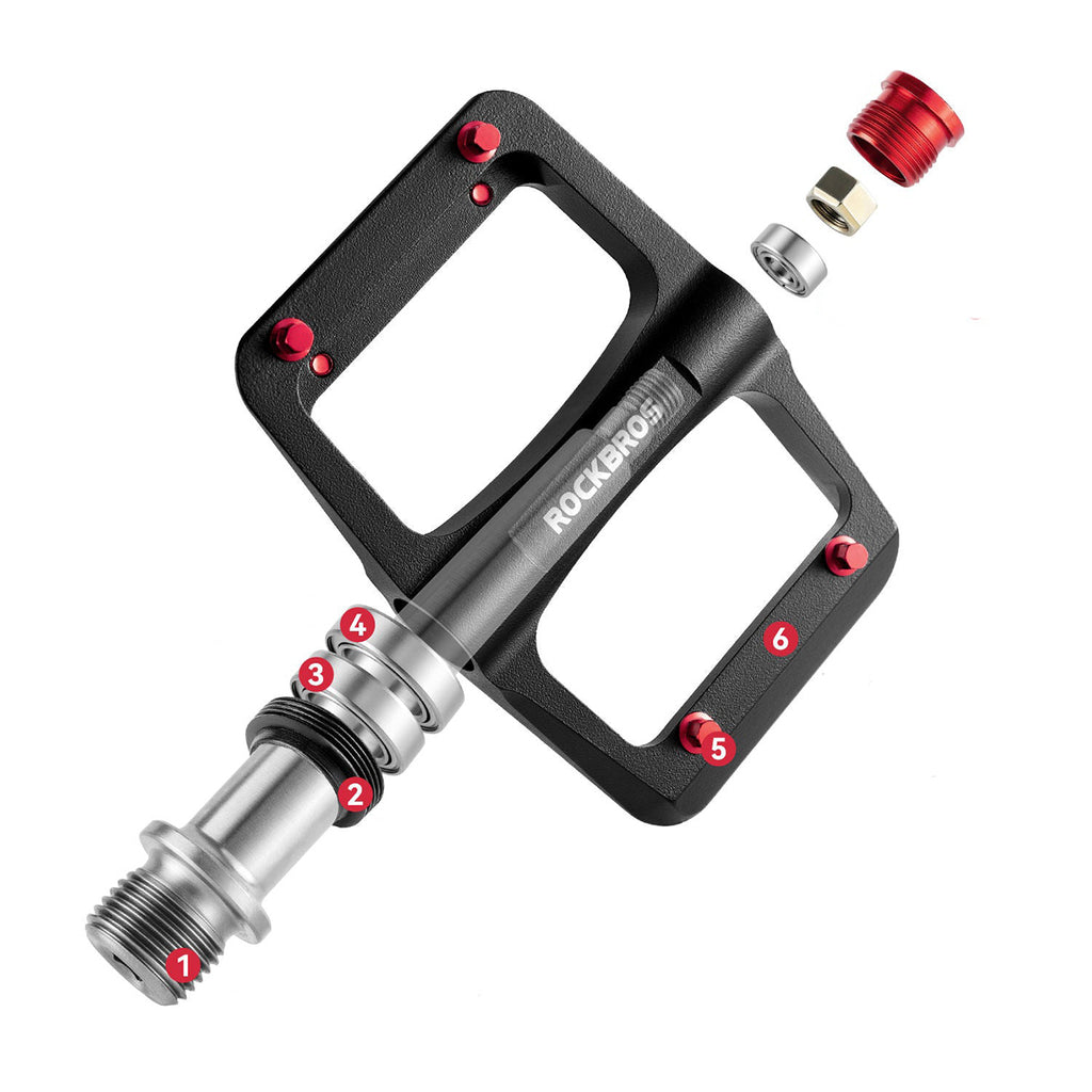 Rockbros BP2603 Platforminiai Dviračio Pedalai su Titano Ašimi ir Magnio Lydinių Guoliais - Juodi -- Cycling Accessories