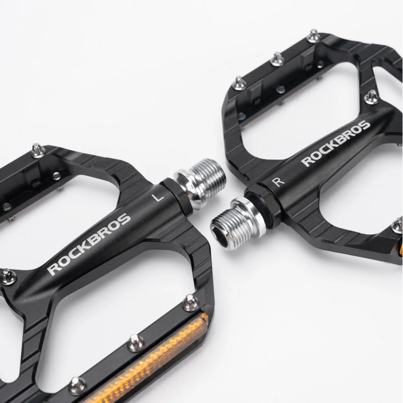 Rockbros C700 Atšvaitos Aliumininiai Platforminiai Dviračio Pedalai - Juodi -- Cycling Accessories