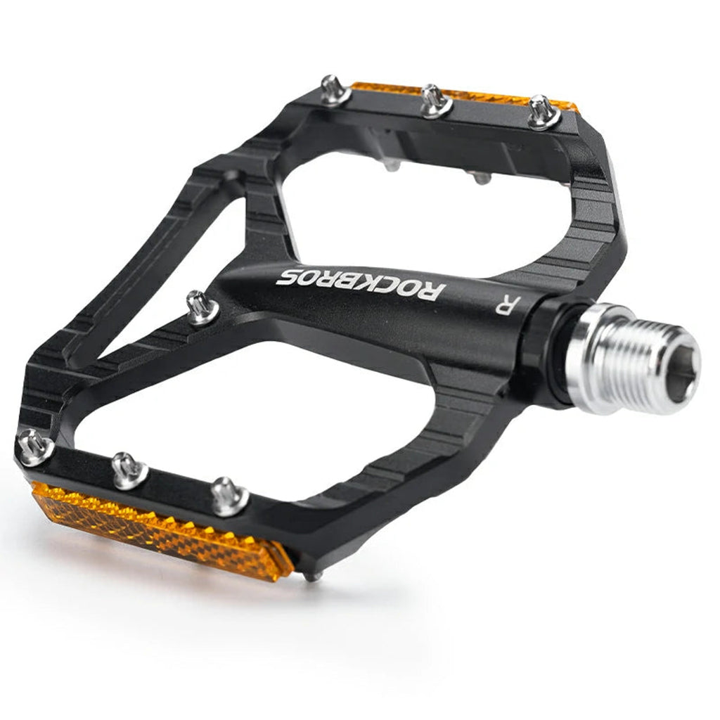 Rockbros C700 Atšvaitos Aliumininiai Platforminiai Dviračio Pedalai - Juodi -- Cycling Accessories