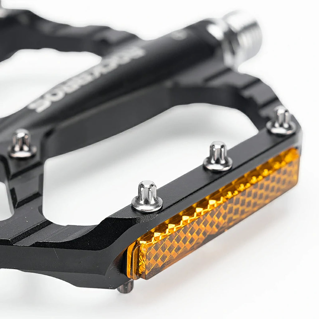 Rockbros C700 Atšvaitos Aliumininiai Platforminiai Dviračio Pedalai - Juodi -- Cycling Accessories