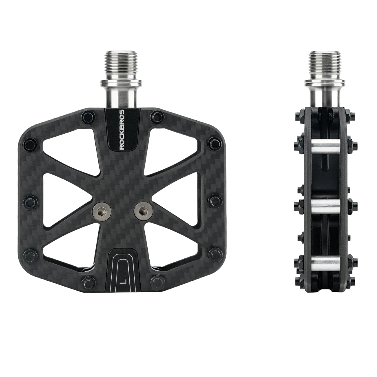 Rockbros C525 Anglies Plaušų Platforminiai Dviračio Pedalai - Juodi -- Cycling Accessories