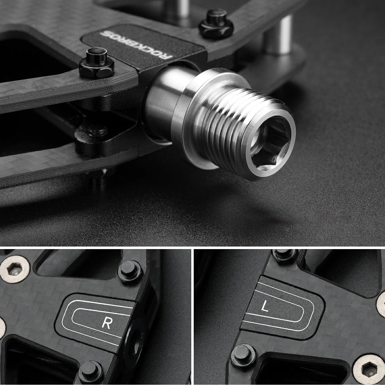 Rockbros C525 Anglies Plaušų Platforminiai Dviračio Pedalai - Juodi -- Cycling Accessories