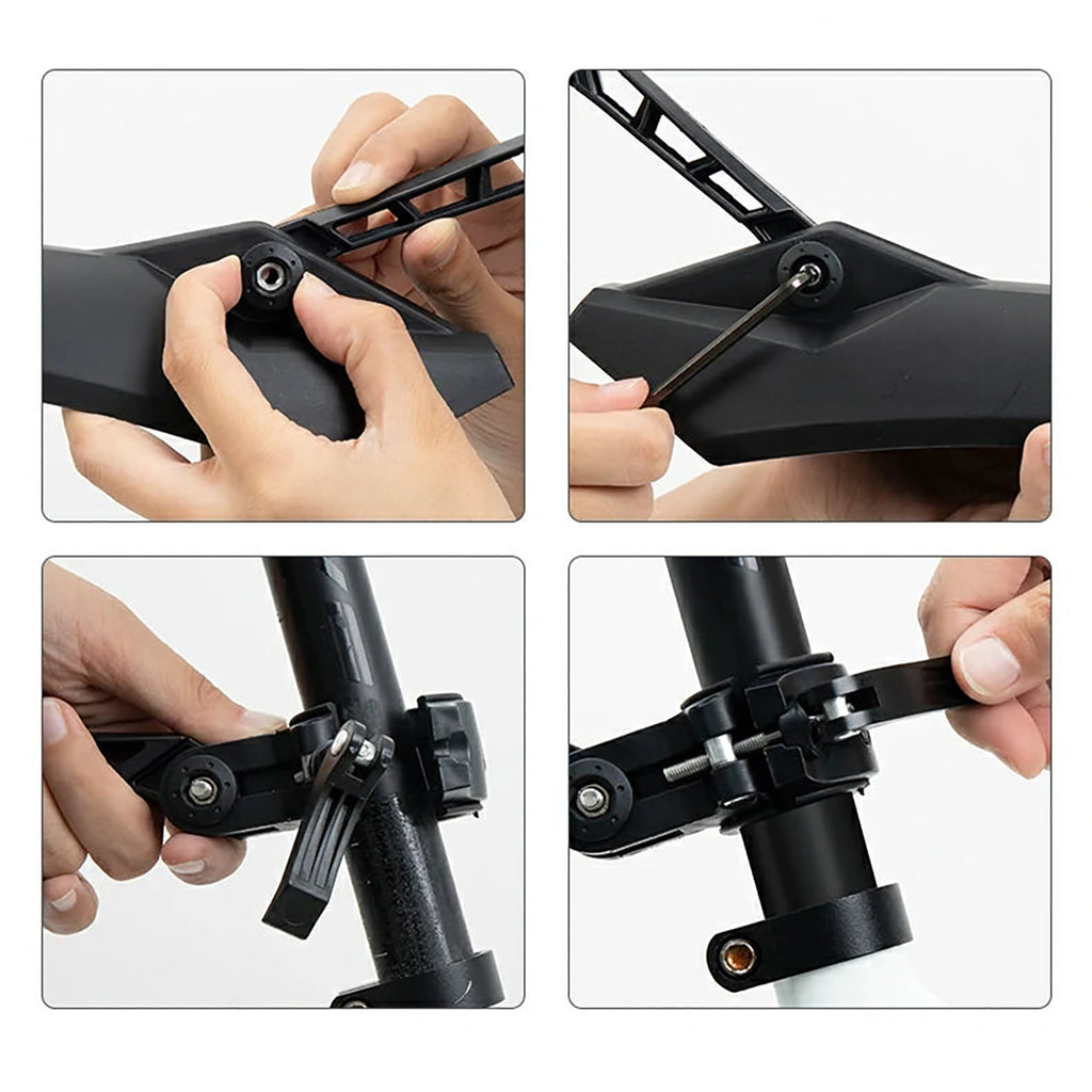 Rockbros FK-870 dviračio blendžiai su greito atpalaidavimo sistema, reguliuojami - juoda -- Bicycle Fenders