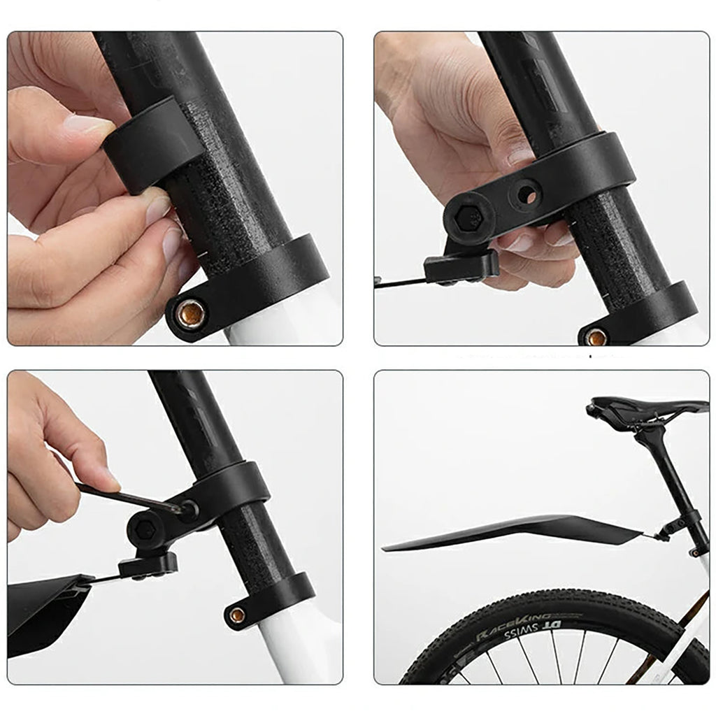 Rockbros FK-870 dviračio blendžiai su greito atpalaidavimo sistema, reguliuojami - juoda -- Bicycle Fenders