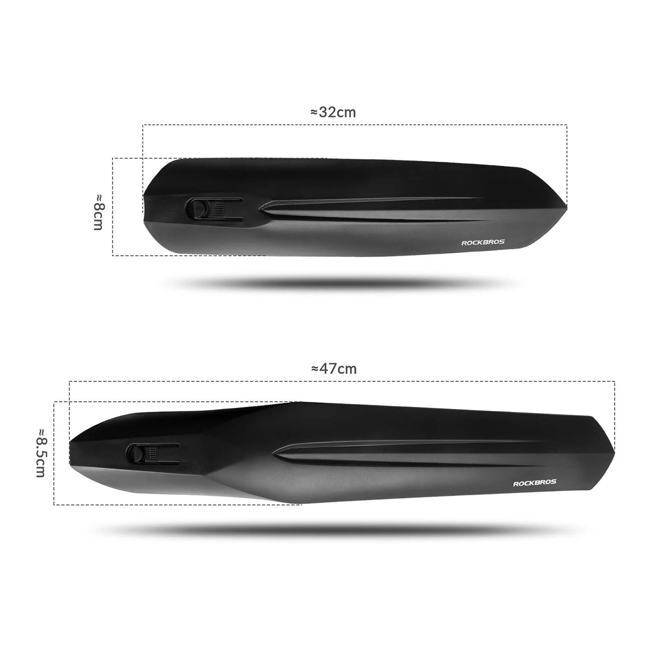 Rockbros FK-880 priekinės ir galinės dviračio blendžiai 24" dviračiams - juoda -- Bicycle Fenders