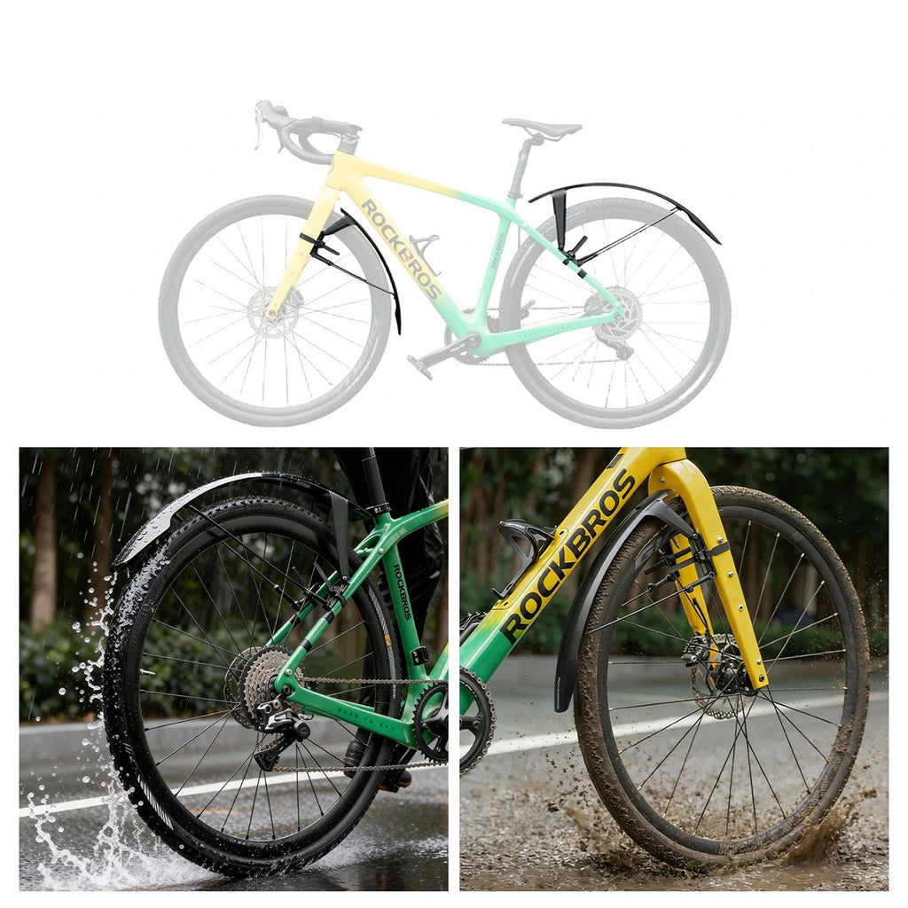 Rockbros FK-892 Off-Road reguliuojami dviračio blendžiai - juoda -- Bicycle Fenders
