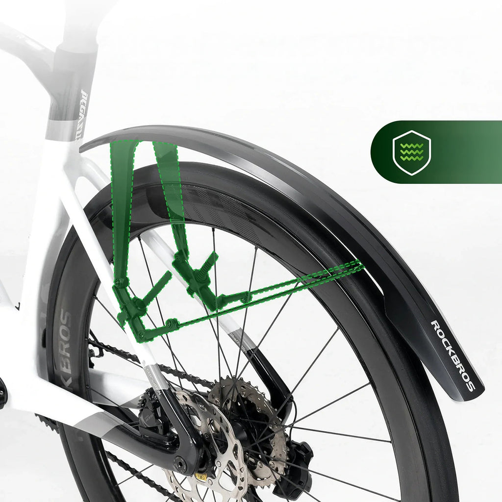 Rockbros FK-892 Off-Road reguliuojami dviračio blendžiai - juoda -- Bicycle Fenders