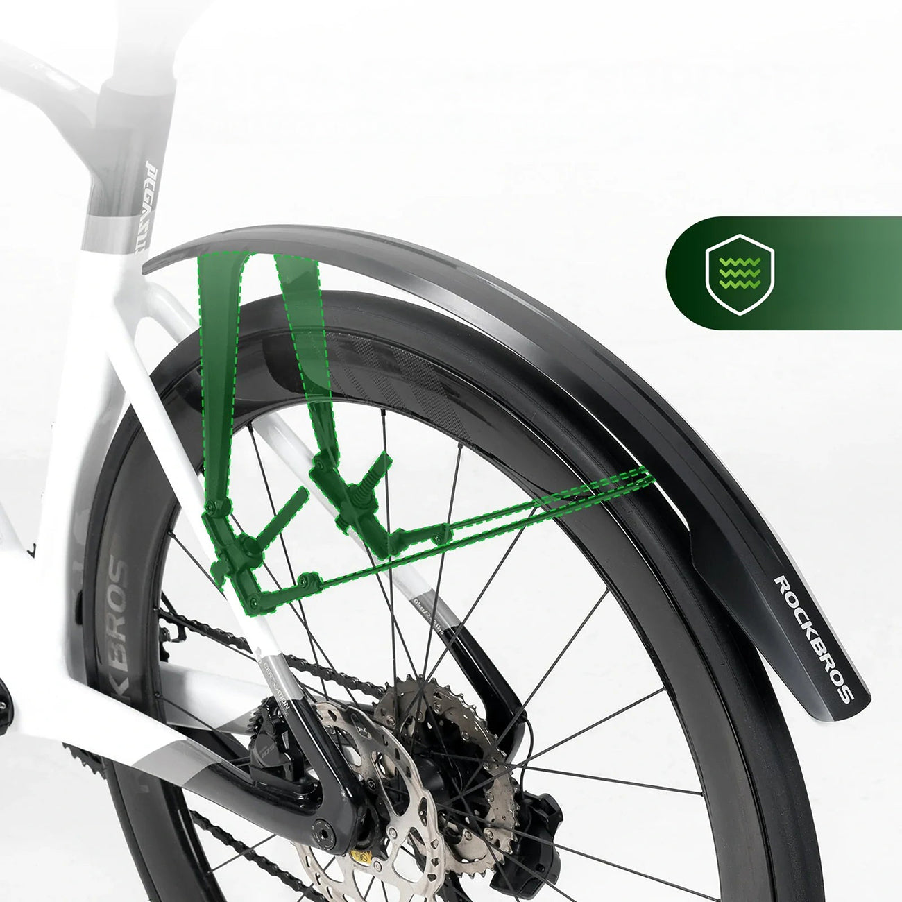 Rockbros FK-892 Off-Road reguliuojami dviračio blendžiai - juoda -- Bicycle Fenders
