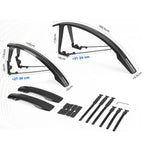 Rockbros FK-892 Off-Road reguliuojami dviračio blendžiai - juoda -- Bicycle Fenders