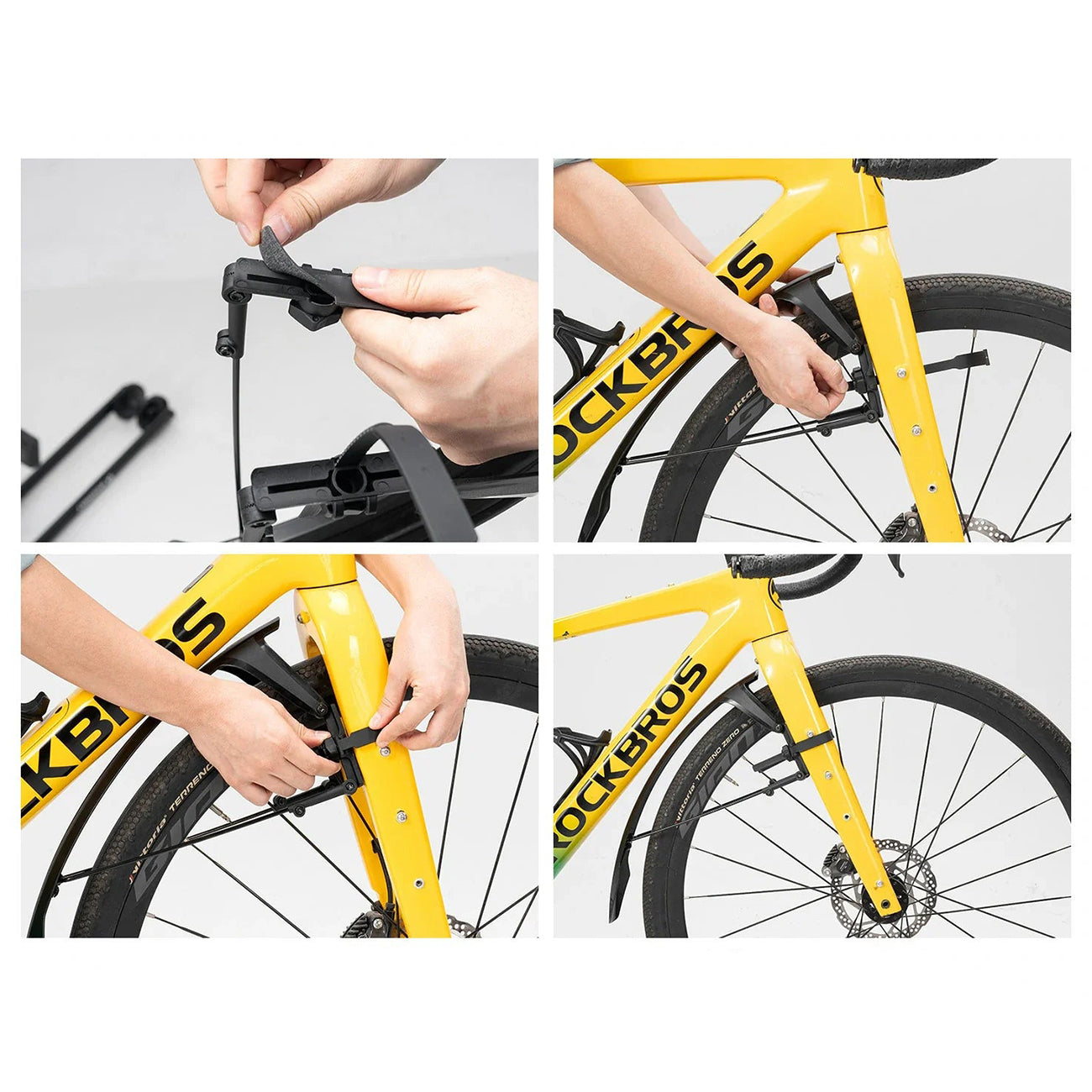 Rockbros FK-892 Off-Road reguliuojami dviračio blendžiai - juoda -- Bicycle Fenders