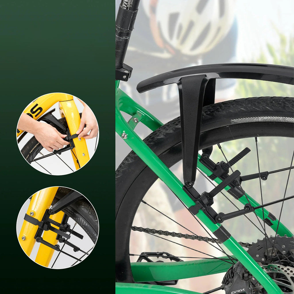 Rockbros FK-892 Off-Road reguliuojami dviračio blendžiai - juoda -- Bicycle Fenders