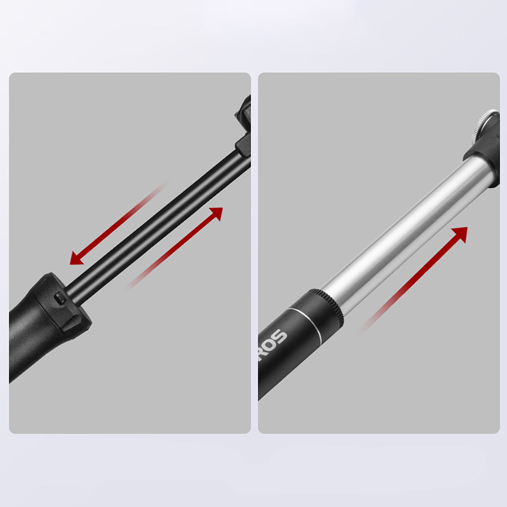 ROCKBROS TM-1701P 80 PSI Mini dviračio pompa Presta ir Schrader vožtuvams - juoda -- Bicycle Pumps