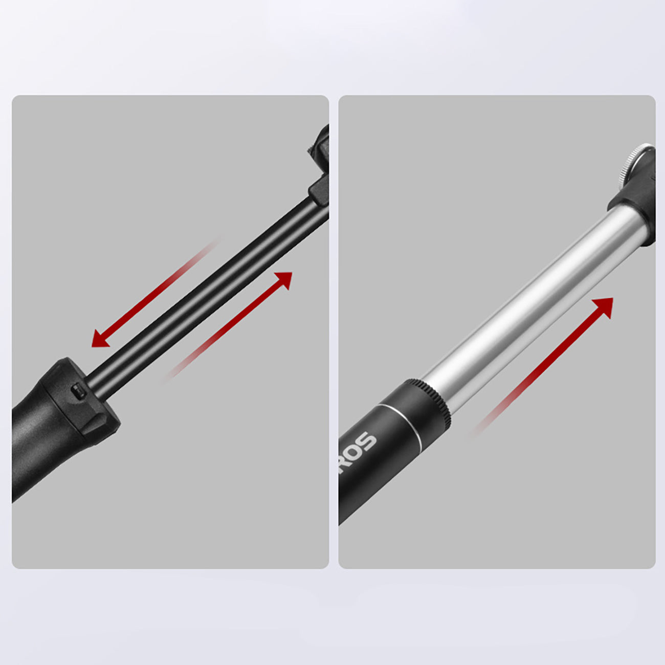 ROCKBROS TM-1701P 80 PSI Mini dviračio pompa Presta ir Schrader vožtuvams - juoda -- Bicycle Pumps