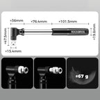 Rockbros JG-PB-11 130 PSI dviračio pompa su rankena ir kamuolio adata - juoda -- Bicycle Pumps