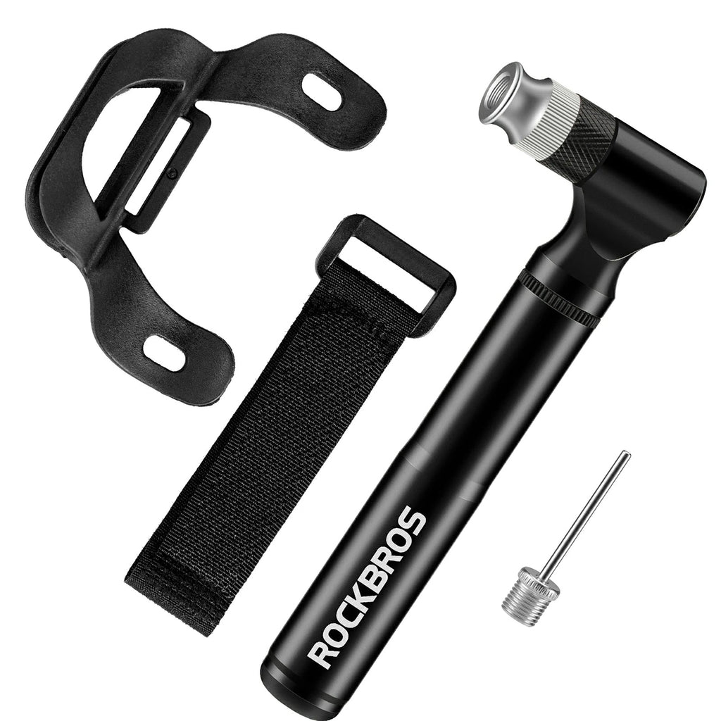 Rockbros JG-PB-11 130 PSI dviračio pompa su rankena ir kamuolio adata - juoda -- Bicycle Pumps