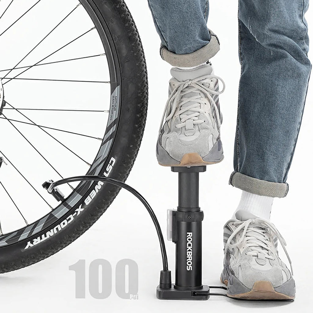 Rockbros 4522L ultra lengva pėdos dviračio pompa - juoda -- Bicycle Pumps