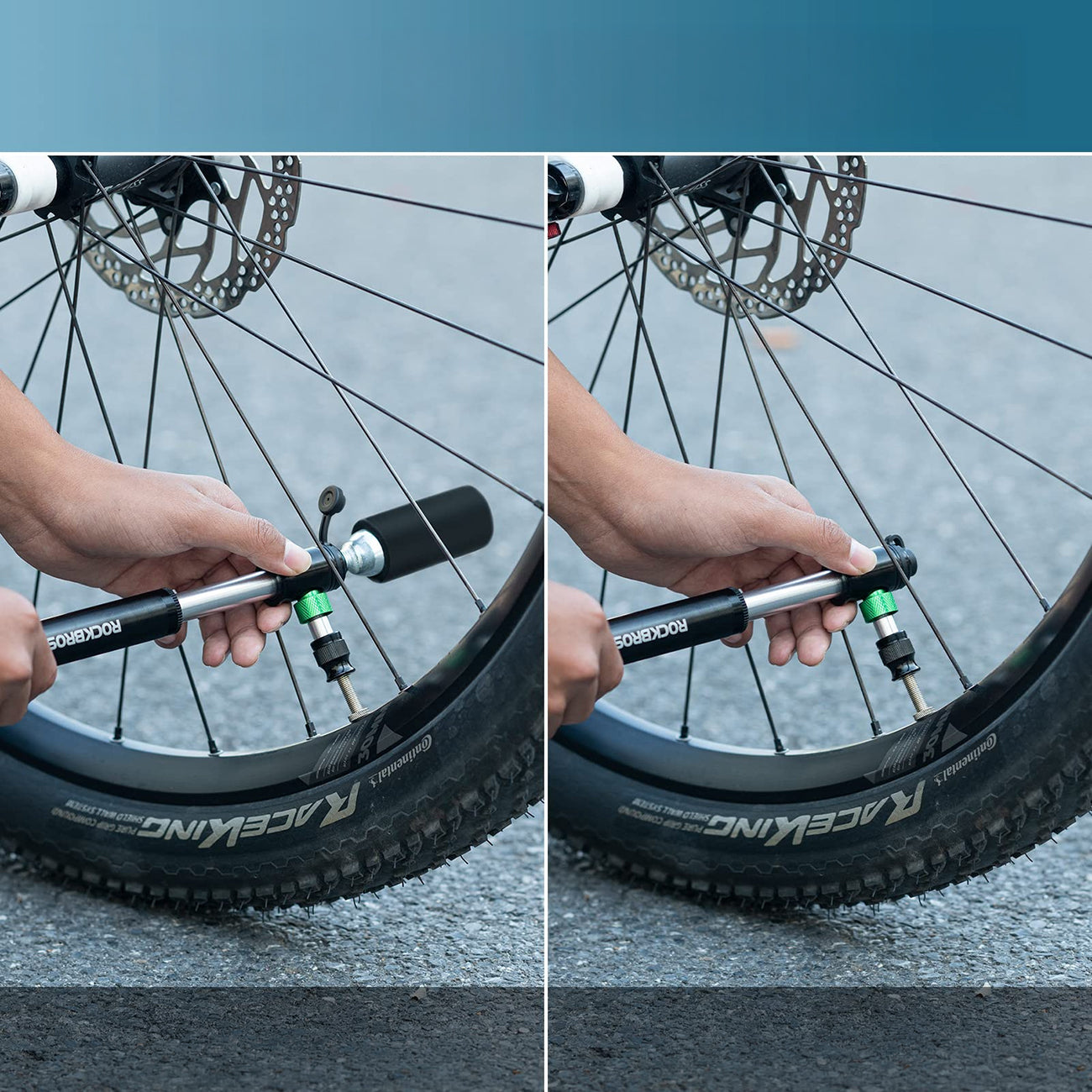 Rockbros HQ-75D-CO2 rankinis/aliuminio CO2 pompa - juoda -- Bicycle Pumps