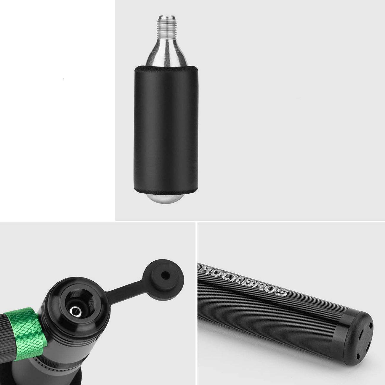 Rockbros HQ-75D-CO2 rankinis/aliuminio CO2 pompa - juoda -- Bicycle Pumps