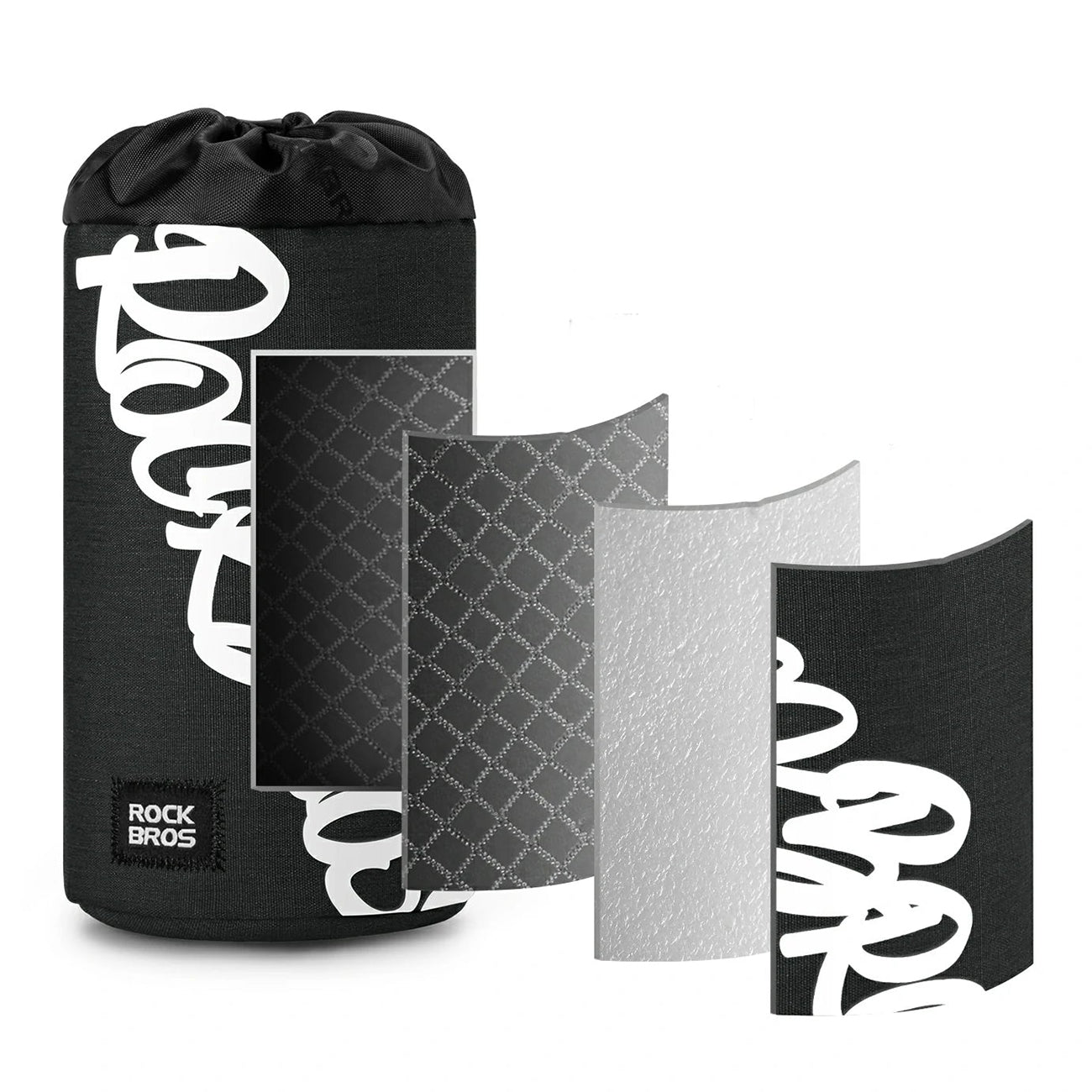 Rockbros G004 Flash Journey 1L vandens butelio krepšys - Juodas -- Bicycle Bags