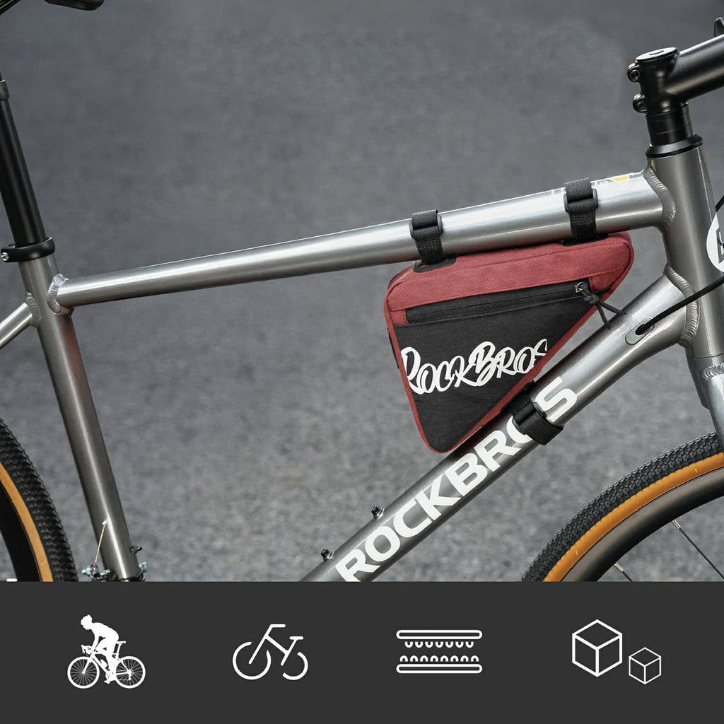 Rockbros G001 Flash Journey trikampio rėmo dviračio krepšys 0.8 l - Raudonas -- Bicycle Bags