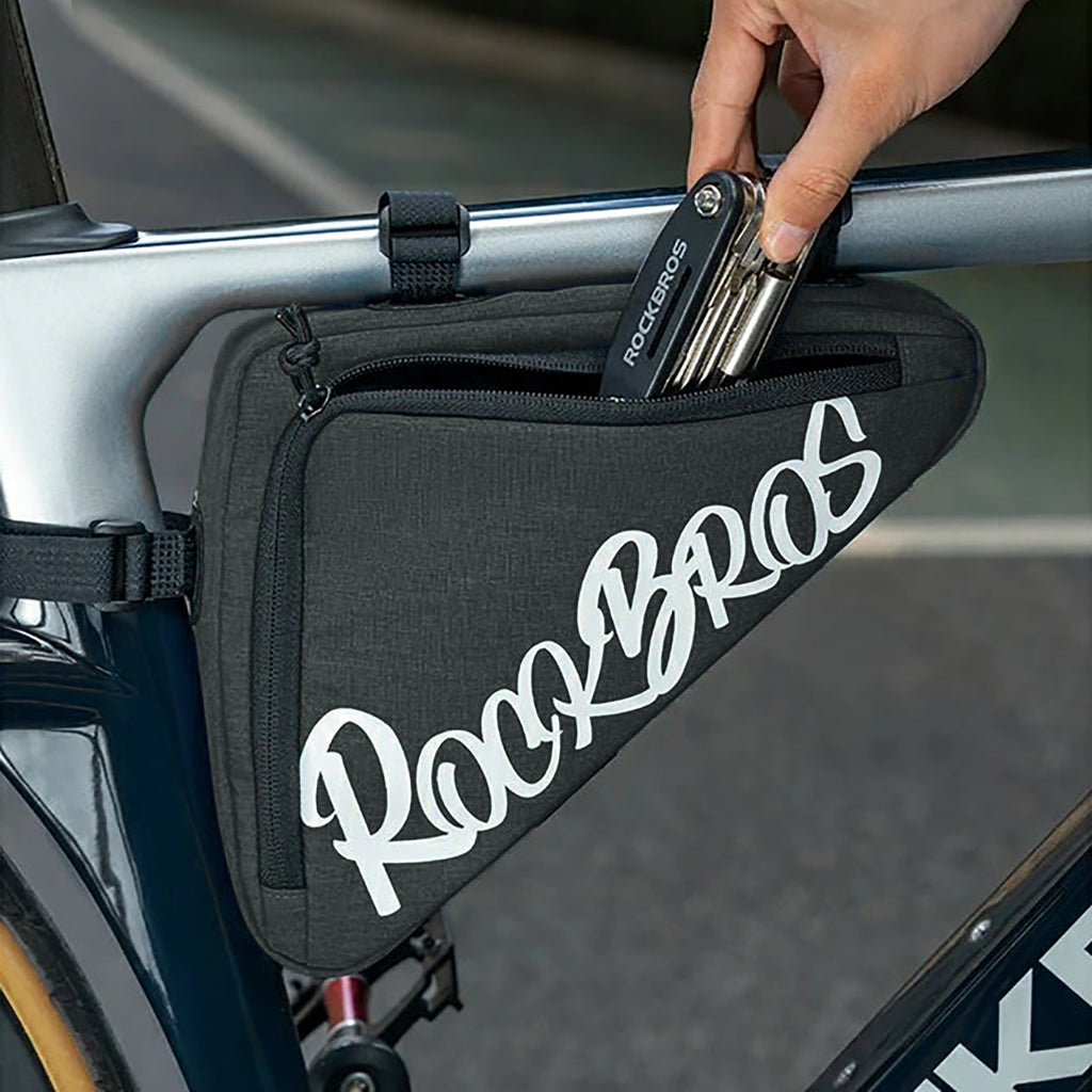 Rockbros G002 Flash Journey trikampio rėmo dviračio krepšys 1.4L - Juodas -- Bicycle Bags
