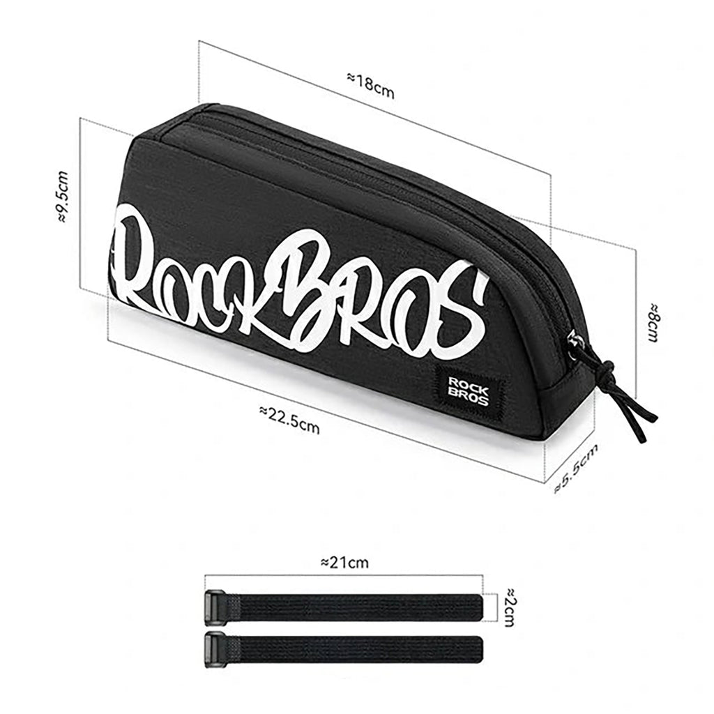 Rockbros G009 Flash Journey viršutinio vamzdžio dviračio krepšys 0,8L - juodas -- Bicycle Bags