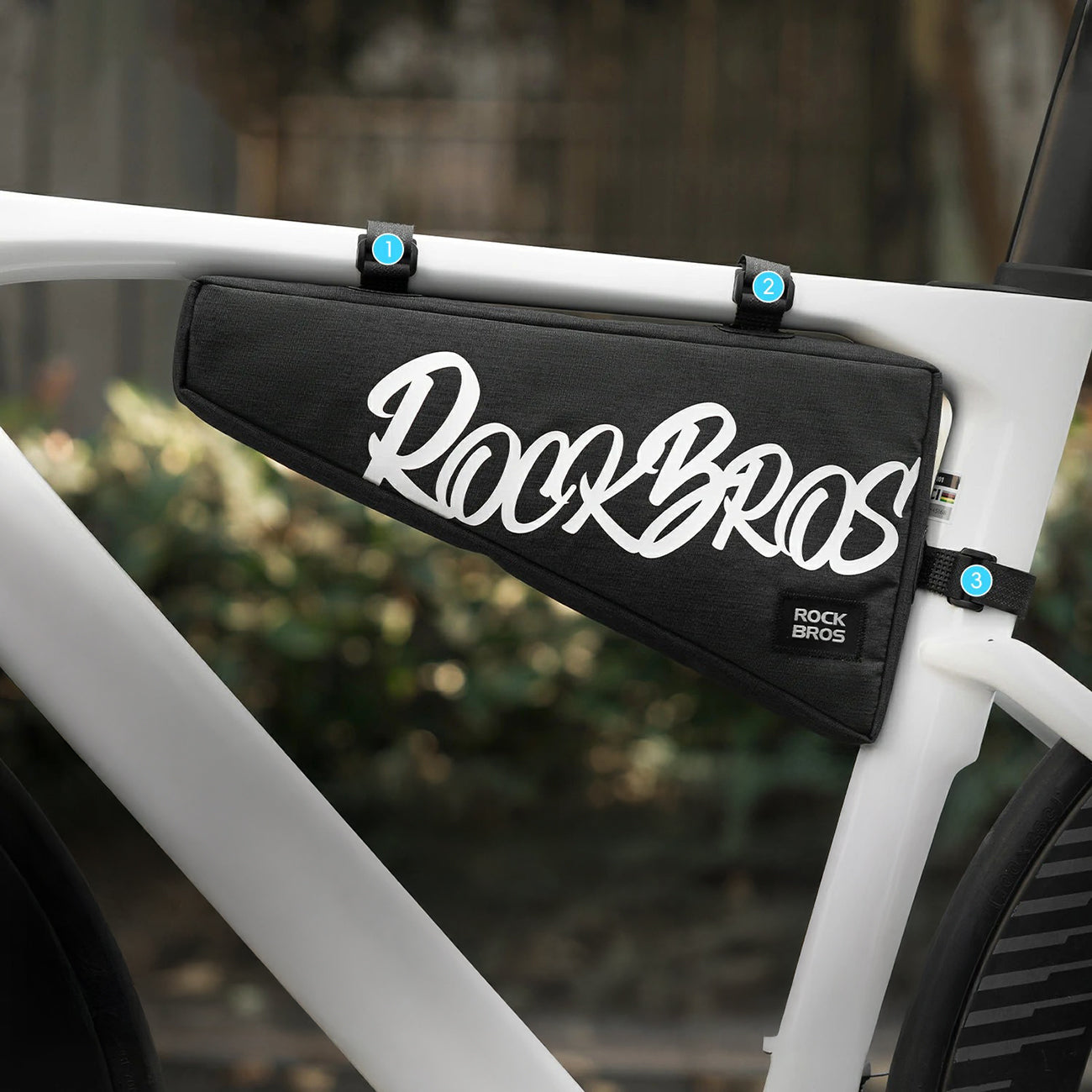 Rockbros G008 Flash Journey trikampio rėmo dviračio krepšys XL 1.9 L - juodas -- Bicycle Bags