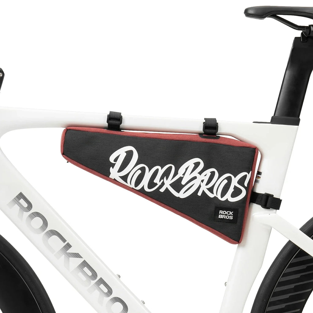 Rockbros G008 Flash Journey trikampis rėmo dviračio krepšys XL 1,9 l – juodas ir raudonas -- Bicycle Bags