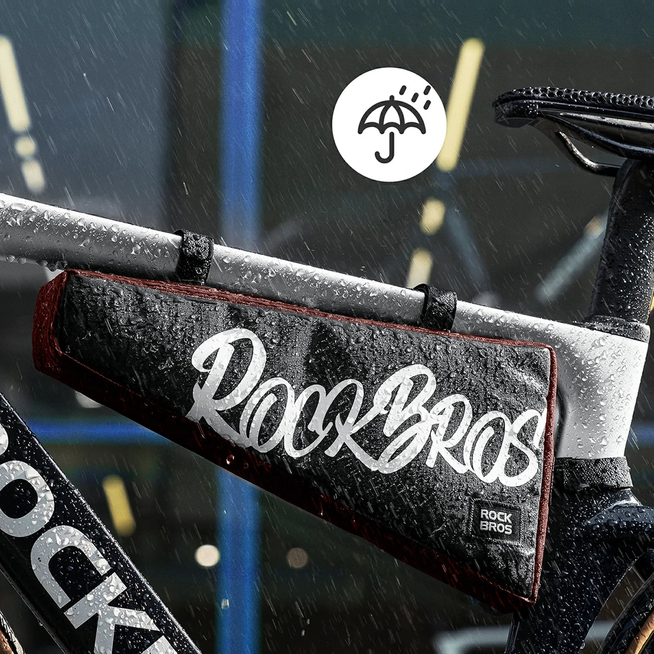 Rockbros G008 Flash Journey trikampis rėmo dviračio krepšys XL 1,9 l – juodas ir raudonas -- Bicycle Bags