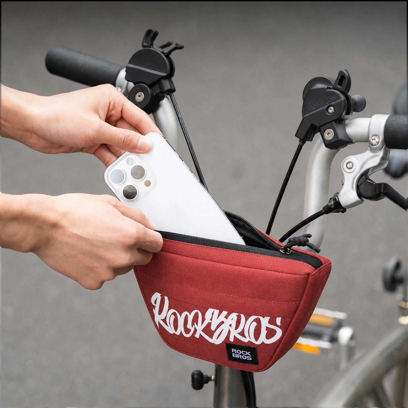 Rockbros G011 Flash Journey trapecinis vairo dviračio krepšys 0,7 l – raudonas -- Bicycle Bags