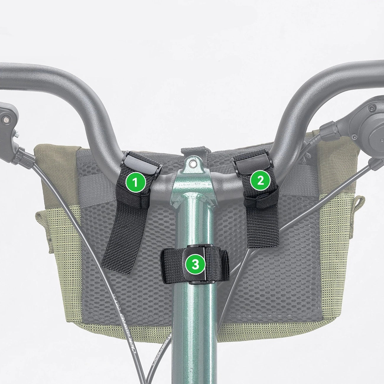Rockbros W020-1 sulankstomas ranktūrio dviračio krepšys - žalias -- Bicycle Bags