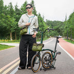 Rockbros W020 dvigubos paskirties priekinė krepšys, dviratis/pečiai - žalia -- Bicycle Bags