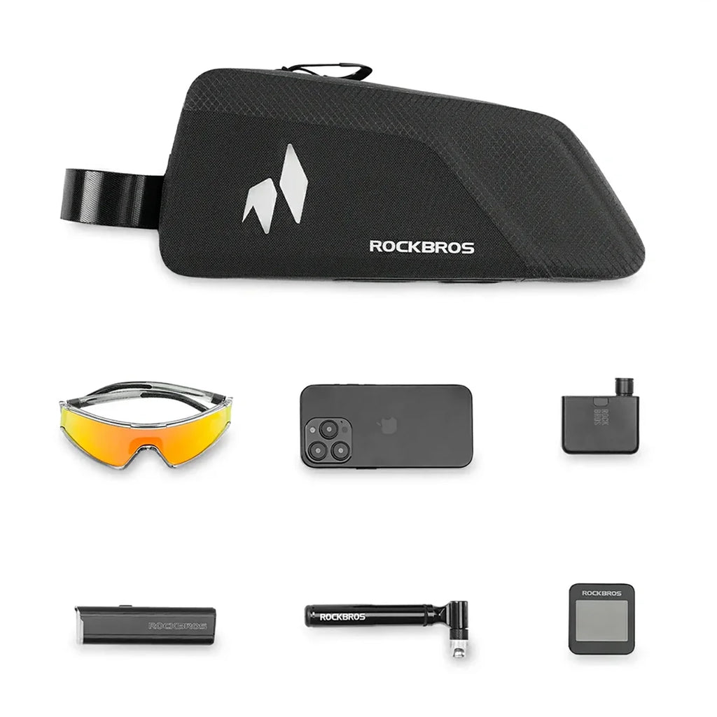 Rockbros AS-151 RideMate Vandeniui atsparūs viršutinio vamzdžio krepšys - juodas -- Bicycle Bags