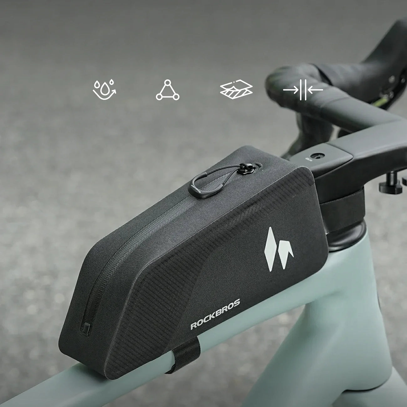 Rockbros AS-151 RideMate Vandeniui atsparūs viršutinio vamzdžio krepšys - juodas -- Bicycle Bags