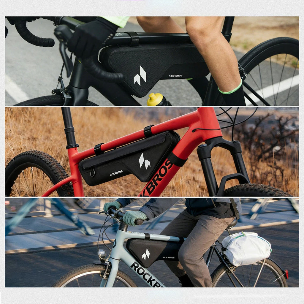 Rockbros AS-152 žemutinio vamzdžio dviračio krepšys nepralaidus vandeniui 1,9L - juodas -- Bicycle Bags