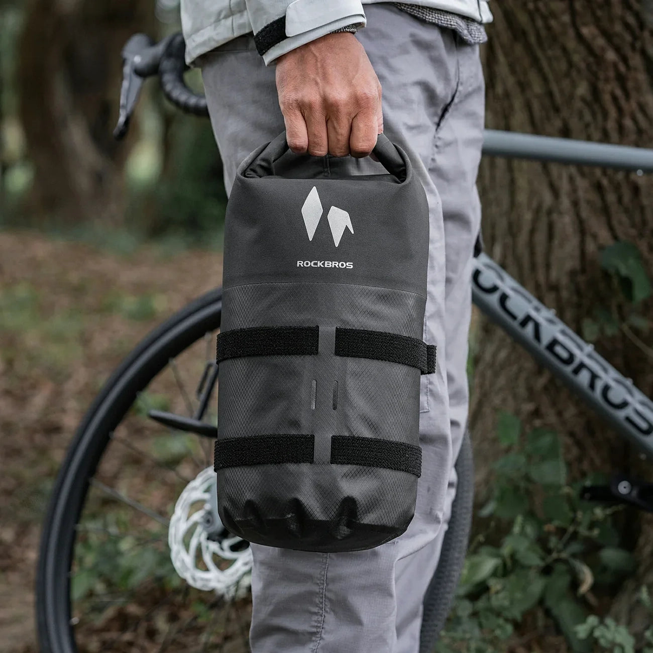 Rockbros AS-156 RideMate 7l šakos krepšys vandeniui atsparus - Juodas -- Bicycle Bags