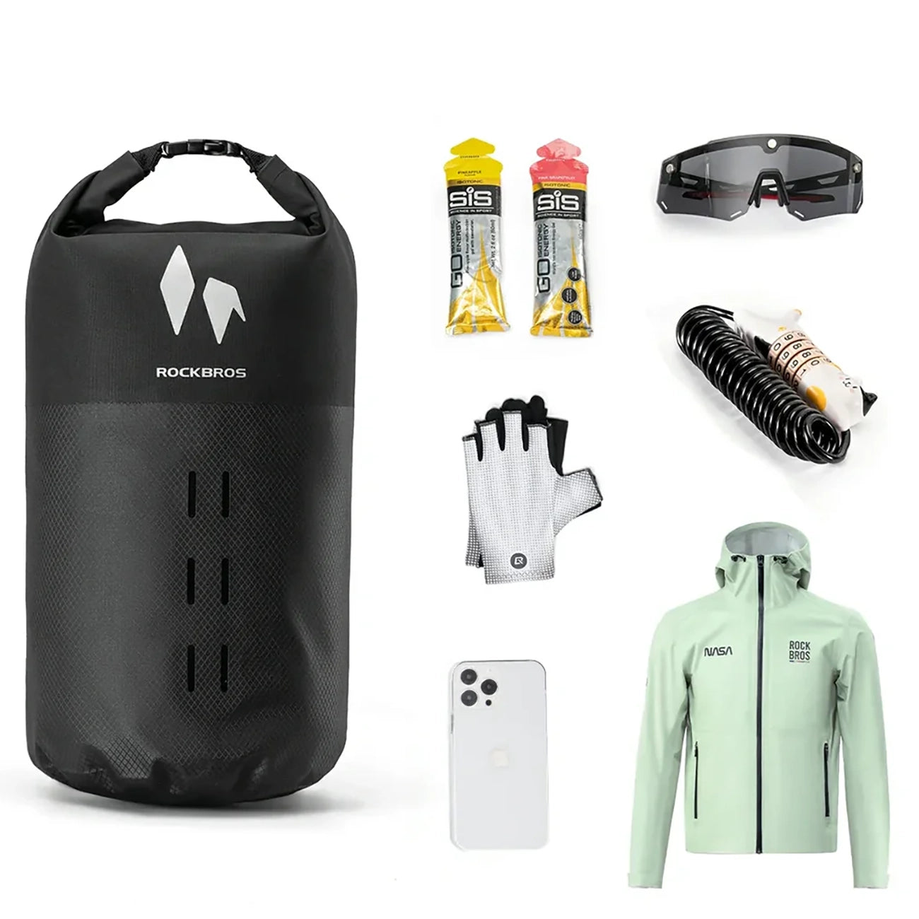 Rockbros AS-156 RideMate 7l šakos krepšys vandeniui atsparus - Juodas -- Bicycle Bags