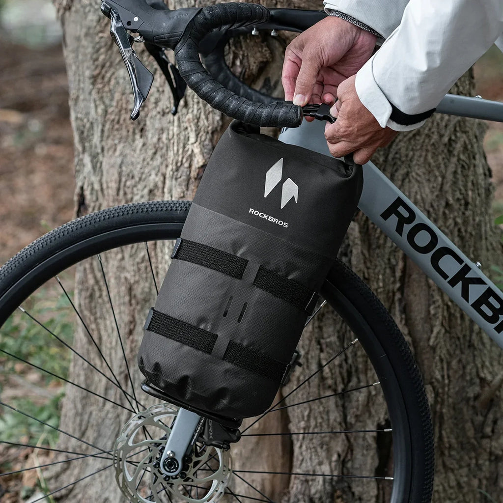 Rockbros AS-156 RideMate 7l šakos krepšys vandeniui atsparus - Juodas -- Bicycle Bags