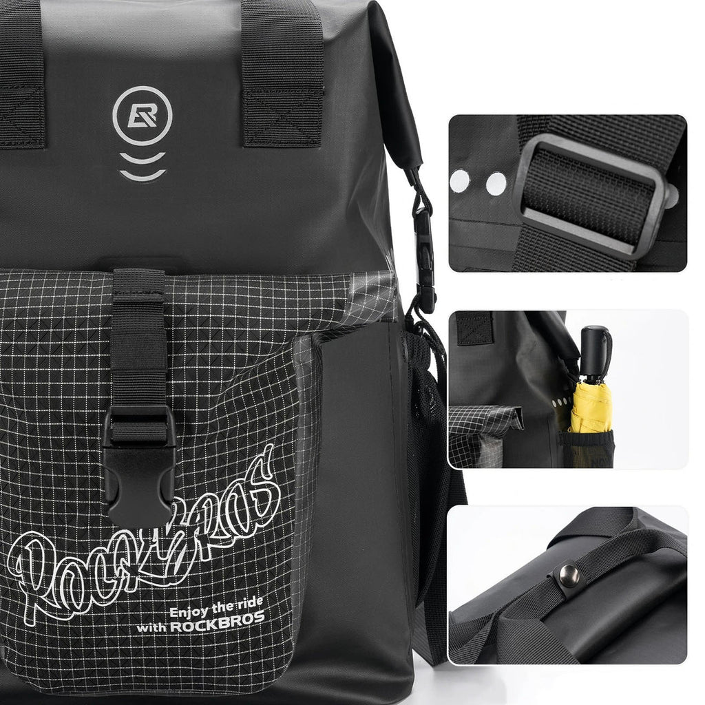 Rockbros AS-158 Vairo krepšys Brompton 18L sulankstomam dviračiui - juodas -- Bicycle Bags